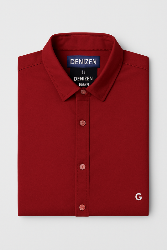 Denizen Red Casual Shirt For Men
